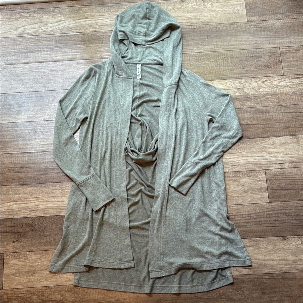Athleta Gray and Green Long Cardigan Sweater